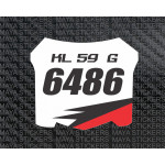Motocross Racing style number plate stickers for Bikes