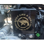 Built like a gun star and revolver design decal sticker for royal enfield bikes