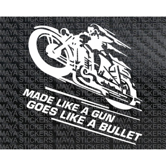 Made Like a Gun speeding motorcycle stickers for Royal Enfield