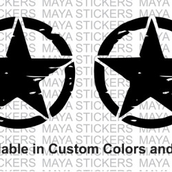 Star sticker with scratches design for cars and bikes ( Pair of 2 )