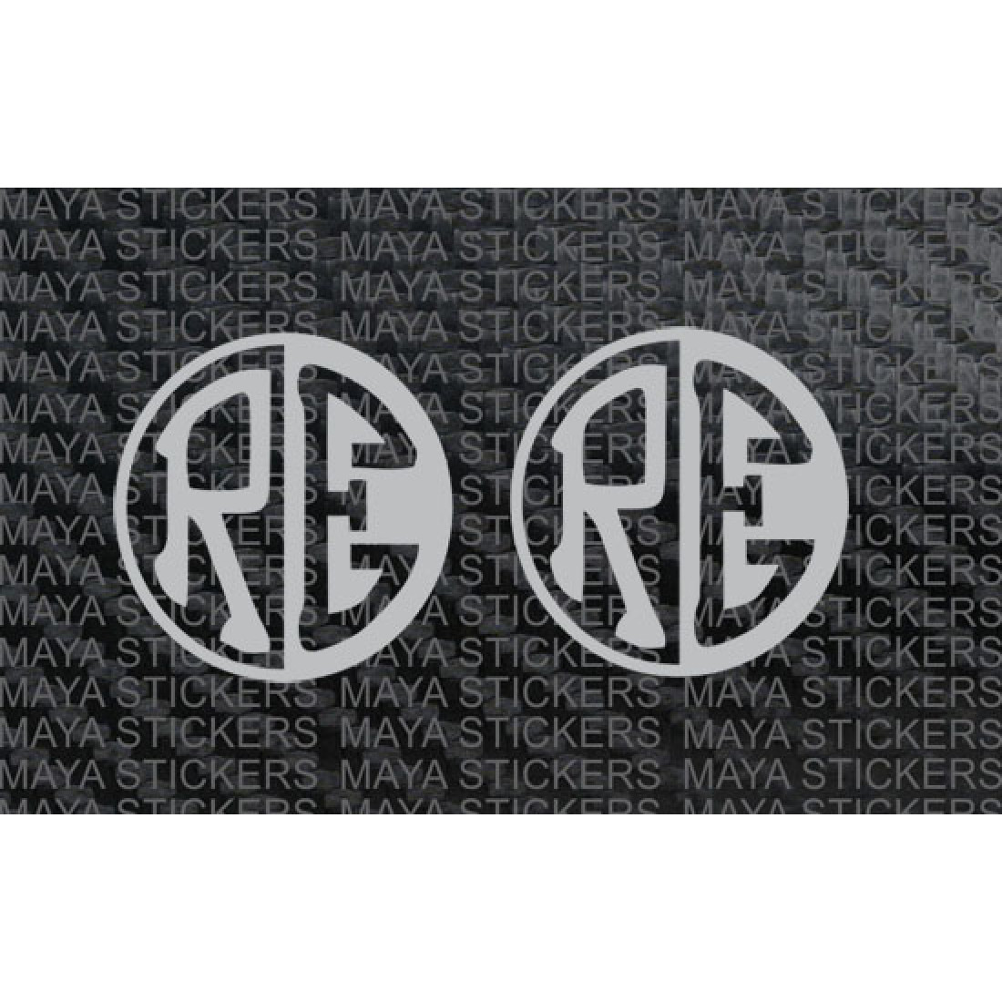 RE emblem logo in stylish negative positive design.