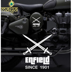 Custom Designed crossed swords vinyl sticker / decal for royal enfield bullet