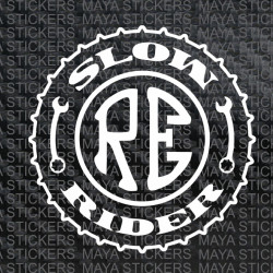 Slow rider royal enfield custom stickers. 