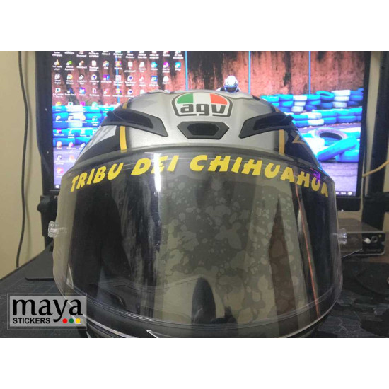 Tribu de chihuahua valentino rossi sticker for bikes and helmets ( Pair of 2 )