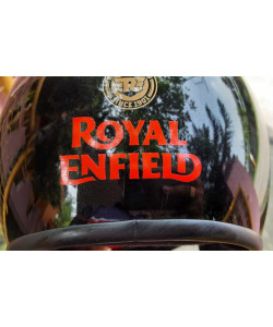 royal enfield logo helmet sticker in red