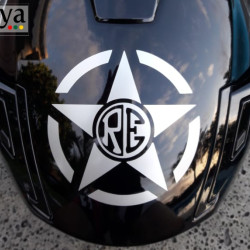 RE within Star design sticker for Royal Enfield Bikes 