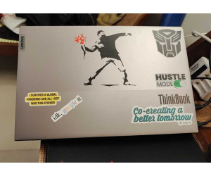 Banksy flower thrower decal stickers for laptops