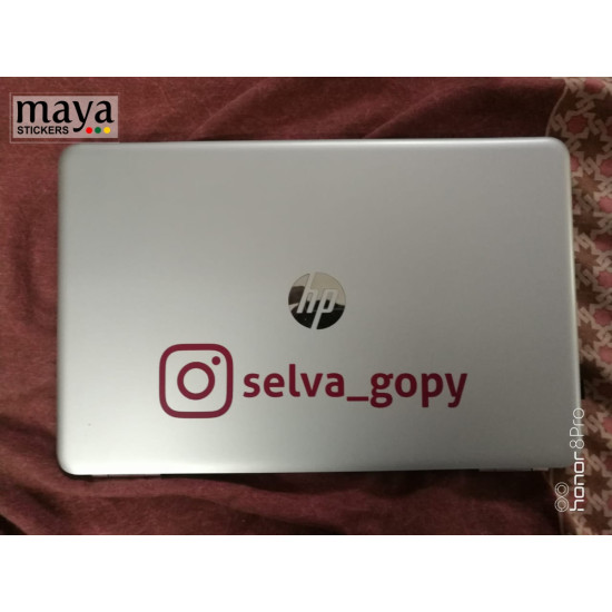 Instagram Username / Handle  stickers in custom colors and sizes ( 2 stickers pair )