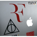 Roger Federer RF logo decal stickers in custom colors and sizes