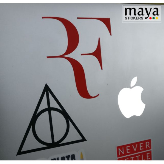 Roger Federer RF logo decal stickers in custom colors and sizes ( Pair of 2 )