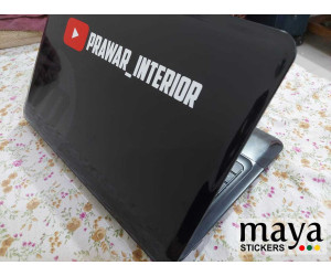 Youtube channel name stickers for laptops