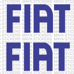 Fiat text logo car stickers ( Pair of 2 stickers )