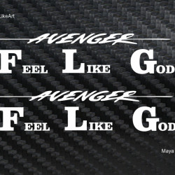 Bajaj Avenger Feel Like God sticker for bajaj avenger and helmets