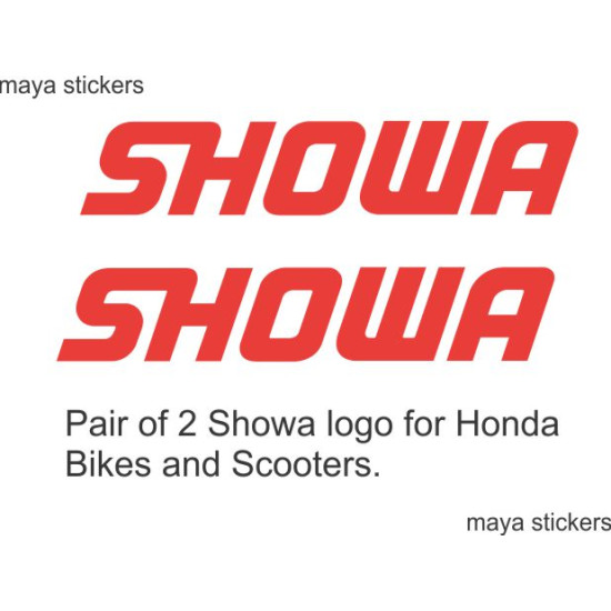 Showa logo decal sticker for  bikes fork, suspension, shockers, stump. ( Pair of 2 )