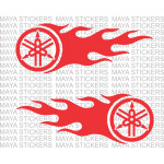 Yamaha logo with flames for FZ, FZs, Fazer, RX100, R15. 