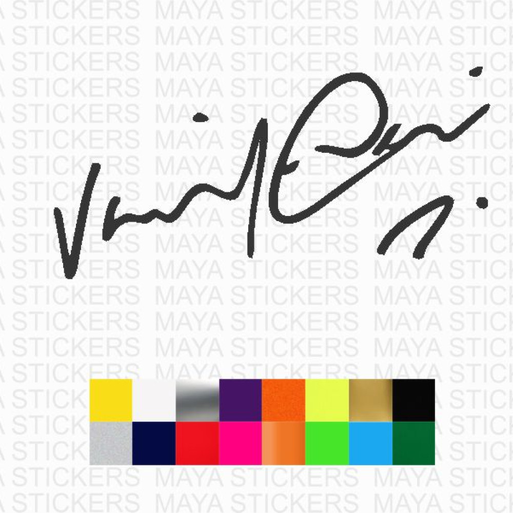 Virat kohli signature sticker in custom colors and sizes