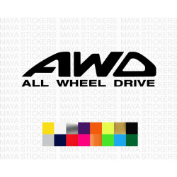 AWD All Wheel Drive logo car stickers 