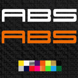 ABS text logo stickers for cars and bikes ( Pair of 2 )