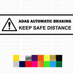 ADAS braking keep safe distance car stickers in custom colors and sizes