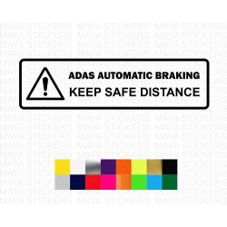 ADAS braking keep safe distance car stickers in custom colors and sizes