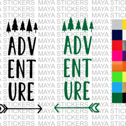 Adventure arrow design stickers for cars, bikes, laptops, mobile ( Pair of 2 )