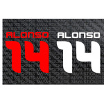 Alonso 14 logo Formula one sticker for cars, bikes, laptops
