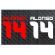 Alonso 14 logo Formula one sticker for cars, bikes, laptops