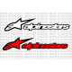 Alpinestars dual color logo stickers for motorcycles, helmets ( pair of 2 )
