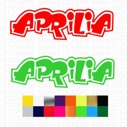 Aprilia playful style logo decal stickers for motorcycles, scooters and helmets ( Pair of 2)