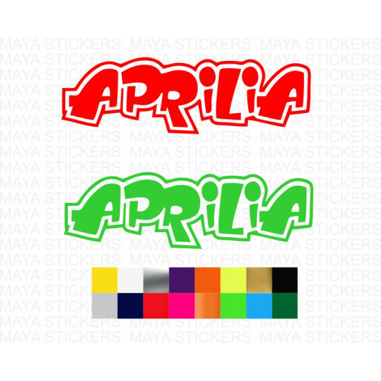 Aprilia playful style logo decal stickers for motorcycles, scooters and helmets ( Pair of 2)