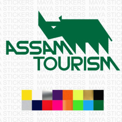Assam tourism rhino logo stickers for cars, motorcycles, laptops