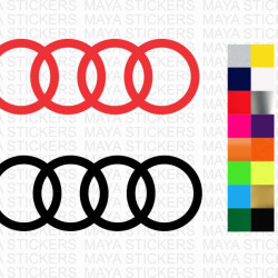 Audi rings logo car stickers ( Pair of 2 )