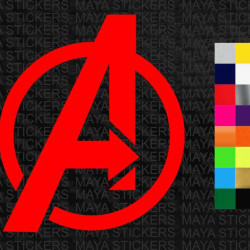 Avengers A logo stickers for cars, bikes, laptops, helmets 