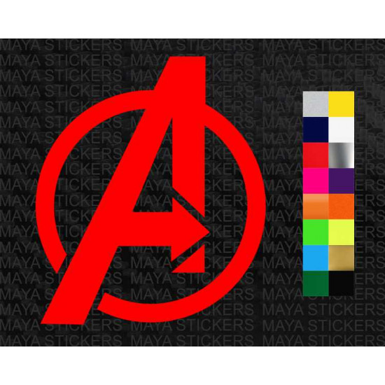 Avengers A logo stickers in custom colors and sizes
