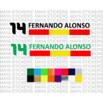 Fernando Alonso Number 14 with Spanish flag sticker