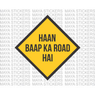 Baap ka road funny desi sticker for bikes and cars