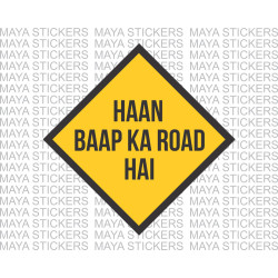 Baap ka road funny desi sticker for bikes and cars