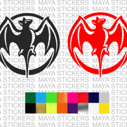 Bacardi bat logo decal sticker in custom colors and sizes