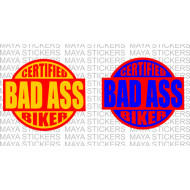 Bad Ass biker cool dual color bike sticker 