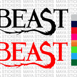 Beast logo decal sticker for cars, bikes, laptops