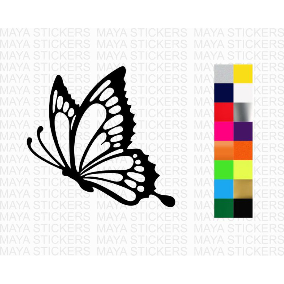 Butterfly Side Sticker Butterfly stickers in custom colors and sizes