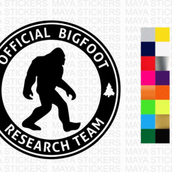 Bigfoot research team decal stickers for cars and laptops