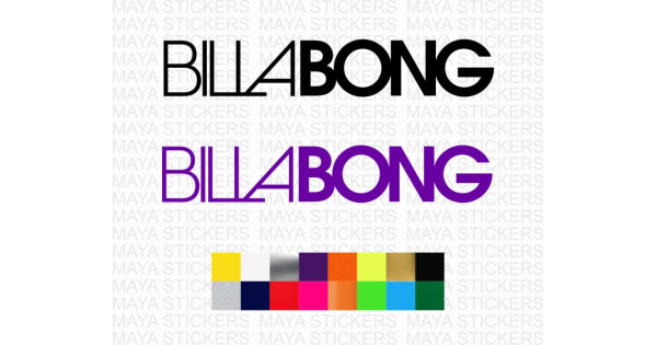 Billabong full logo decal stickers in custom colors and sizes