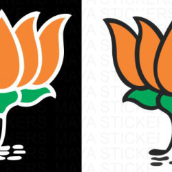 BJP lotus logo high quality decal stickers