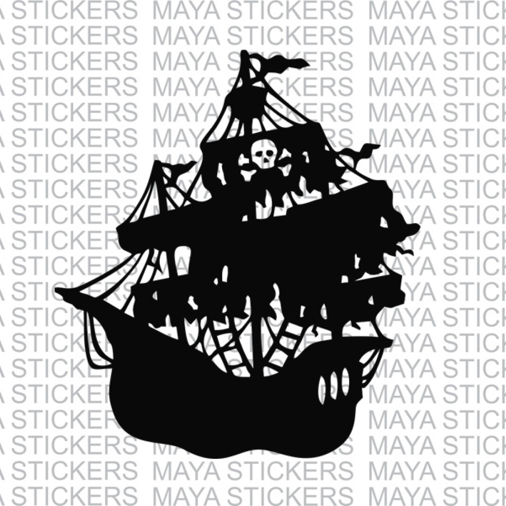 Pirate ship decal sticker in custom colors and sizes for cars, bikes ...