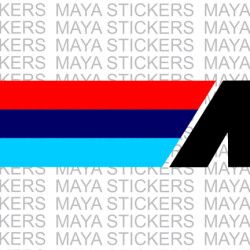 BMW M series logo with horizontal stripes for cars