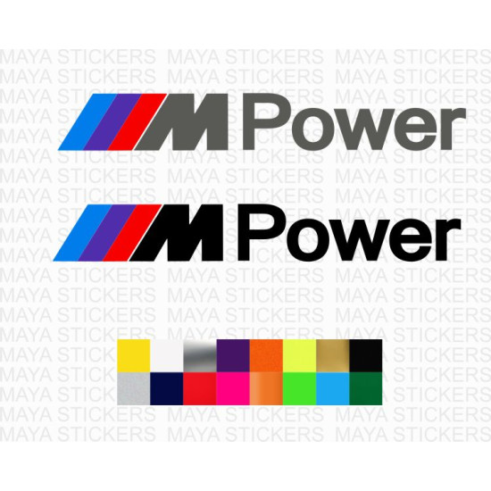 BMW M power logo stickers for cars, bikes, laptops