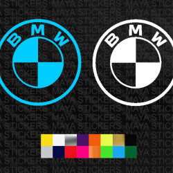 BMW new single color logo decal sticker for cars and bikes ( Pair of 2 )