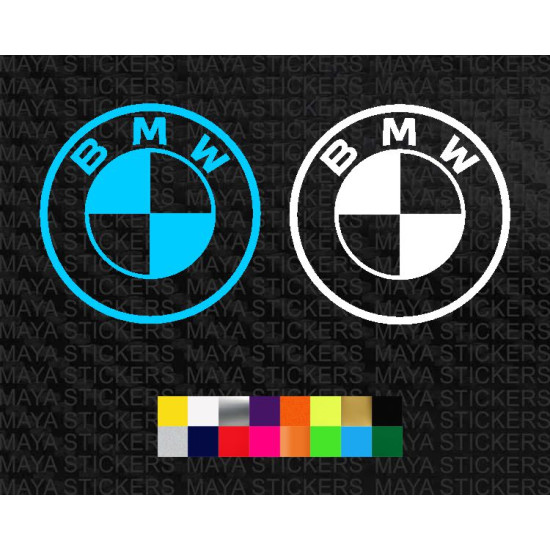 BMW single color logo decal stickers in custom colors and sizes