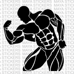 Bodybuilder biceps gym decal stickers for cars, bikes, walls.